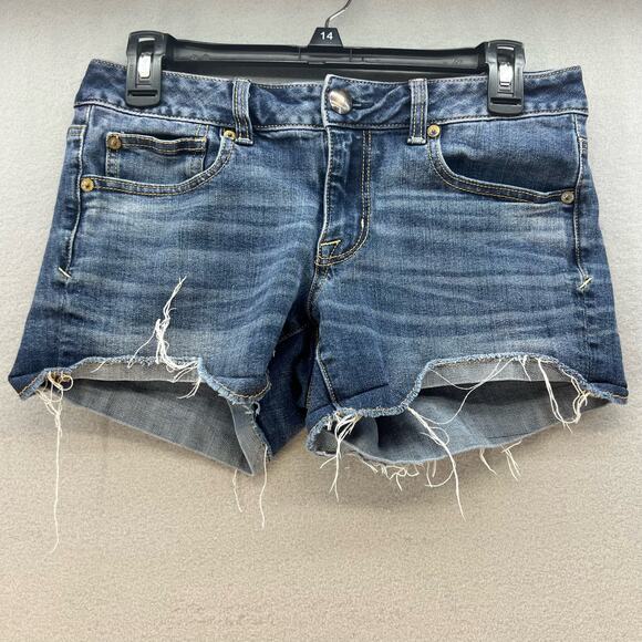 American Eagle Outfitters Pants - American Eagle Women's Denim Shortie Shorts Size 6 Super Stretch Summer Basics